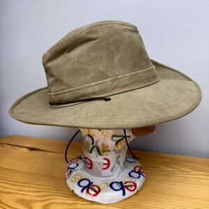 Henschel Hat Aussie Walker Bush Outback Brown Canvas One Side Snap Size M Medium